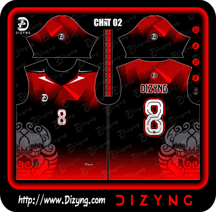 Chnt 02 Chinito Geométrico Rojo Negro