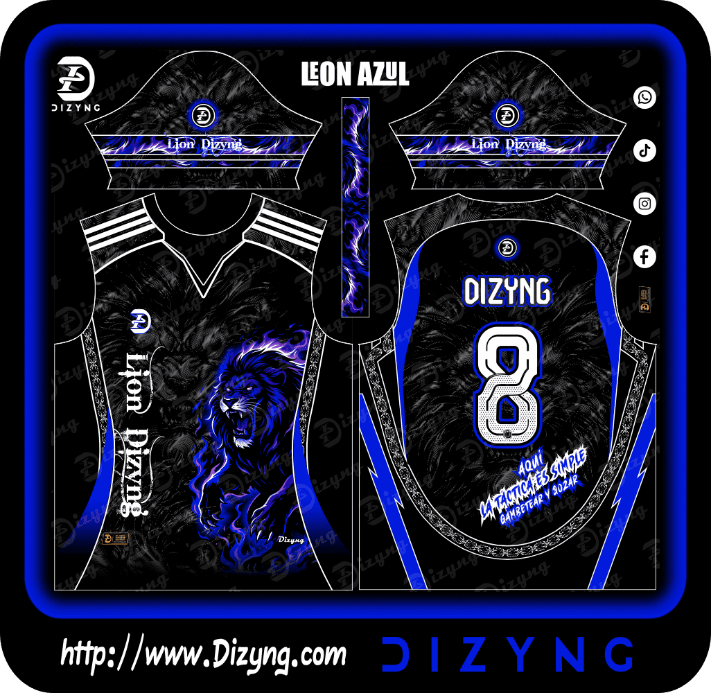 Jersey Leon Dizyng Fuego Azul Edicion Especial Jersey Leon Dizyng Fuego Azul Edicion Especial - Imagen 1